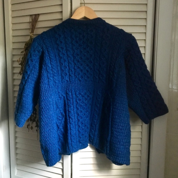 {Kilronan} 100% Merino Wool Navy Blue Knit Sweater - Picture 3 of 8